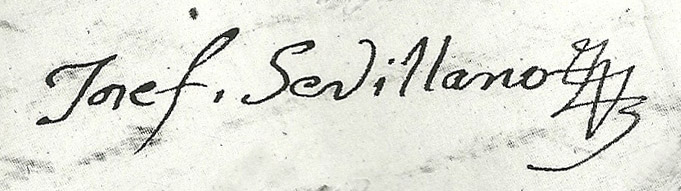 Firma de Jose Sevillano (Villar de Argañán nacido el 14/11/1785. Esposo de Teodora Arroyo)