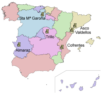 Mapa de las Centrales Nucleares Españolas