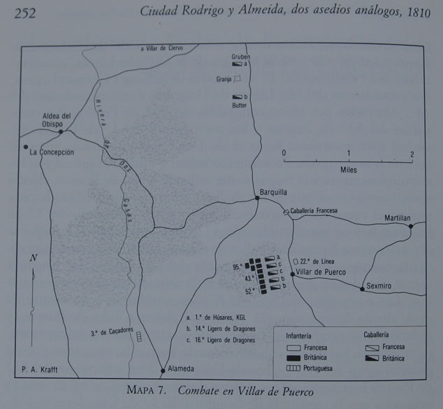 Plano del combate de Villar de Puerco en 1810
