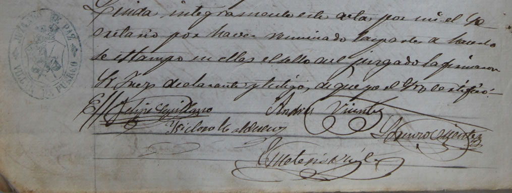 Villar de Argañán: Firmas en partida de nacimiento de 1873